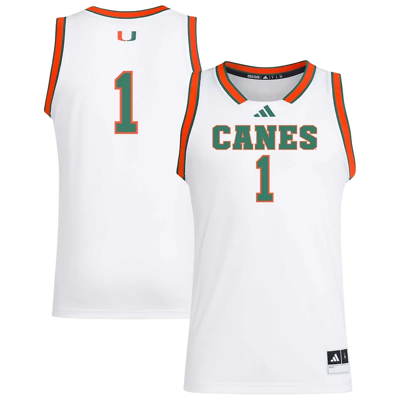 adidas 1 Miami Hurricanes Replica Swingman Jersey