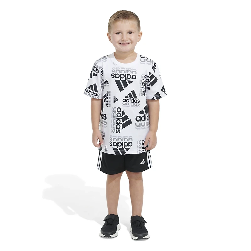adidas 2-Piece All Over Print Cotton T-shirt and Short Set