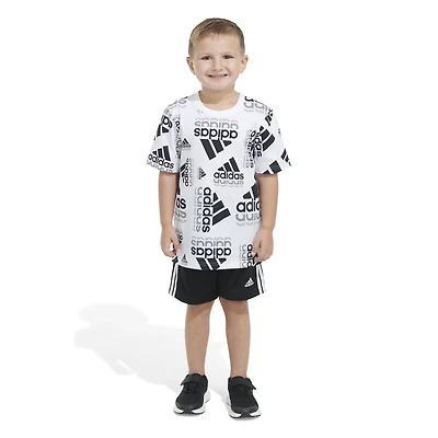 adidas 2-Piece All Over Print Cotton T-shirt and Short Set