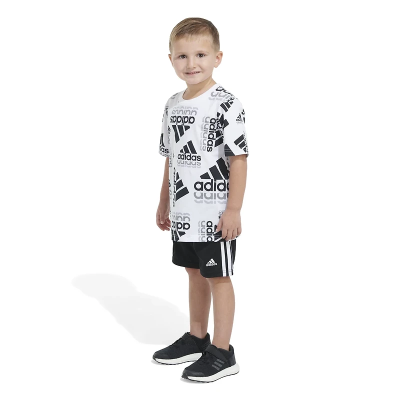 adidas 2-Piece All Over Print Cotton T-shirt and Short Set