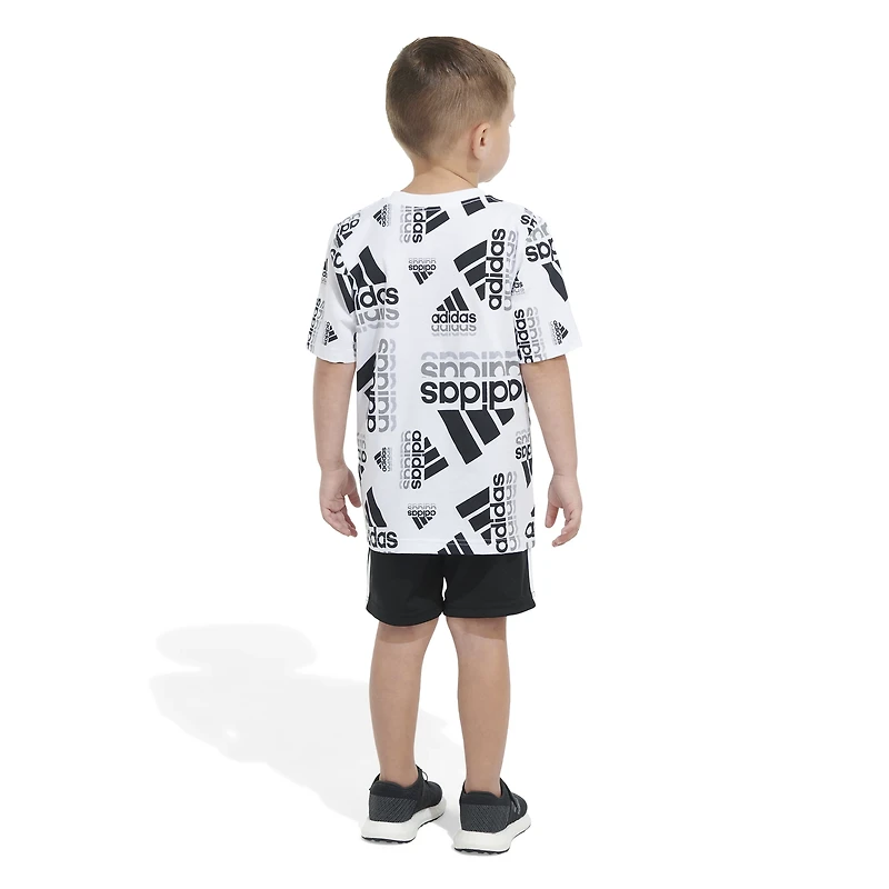 adidas 2-Piece All Over Print Cotton T-shirt and Short Set