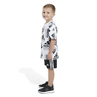 adidas 2-Piece All Over Print Cotton T-shirt and Short Set