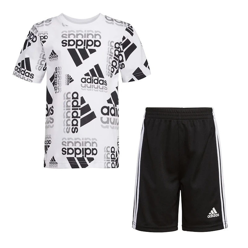 adidas 2-Piece All Over Print Cotton T-shirt and Short Set
