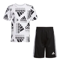 adidas 2-Piece All Over Print Cotton T-shirt and Short Set