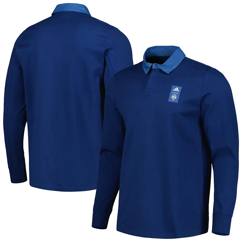adidas 2023 Player Seattle Sounders FC Travel Long Sleeve Polo
