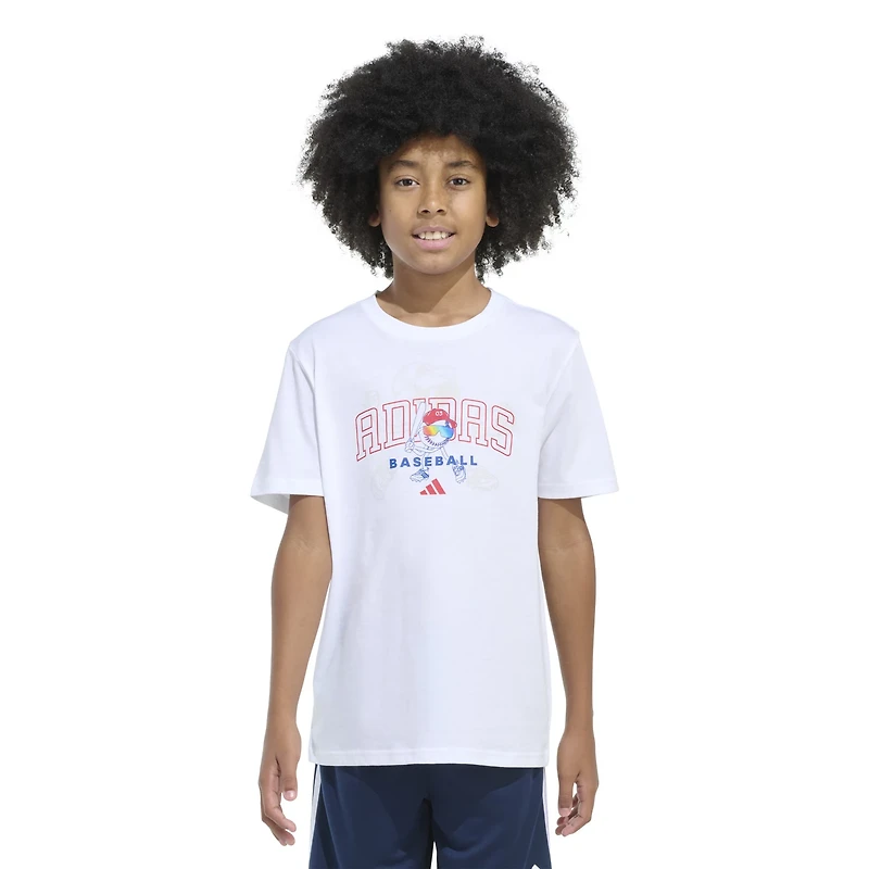 adidas Boys' Baseball Mascot Short Sleeve T-shirt