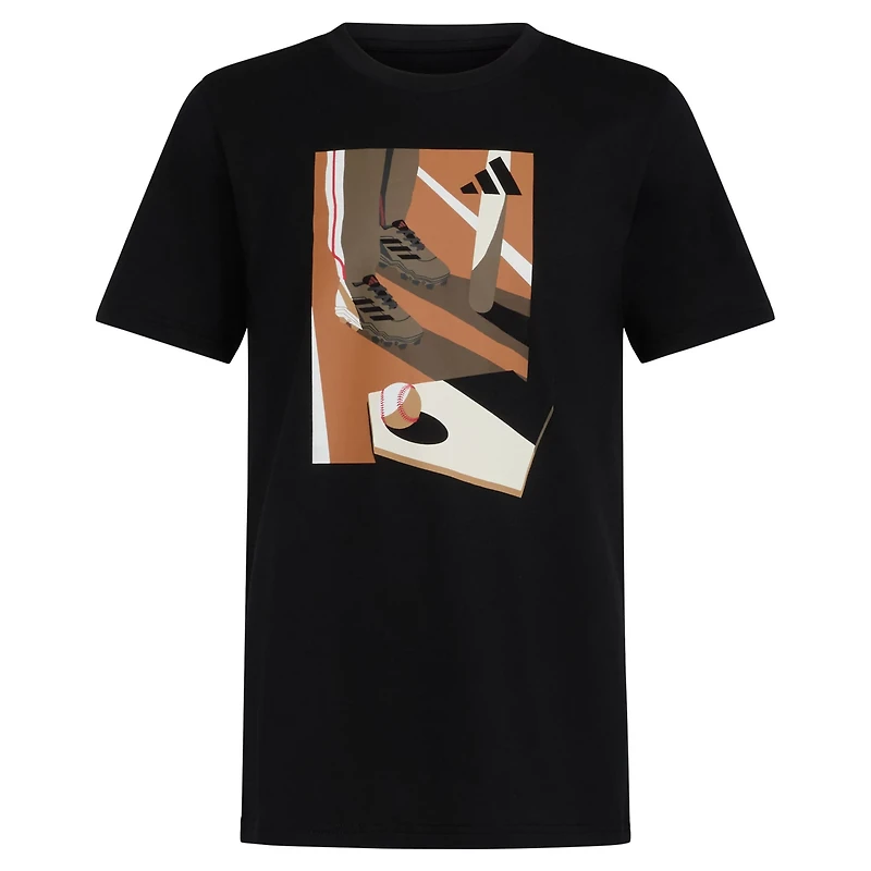 adidas Boys' Baseball Plate Short Sleeve T-shirt