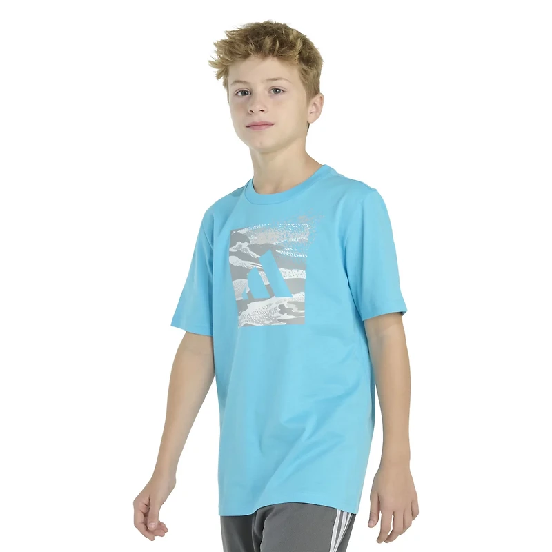 adidas Boys' Camo Box Logo Short Sleeve T-shirt