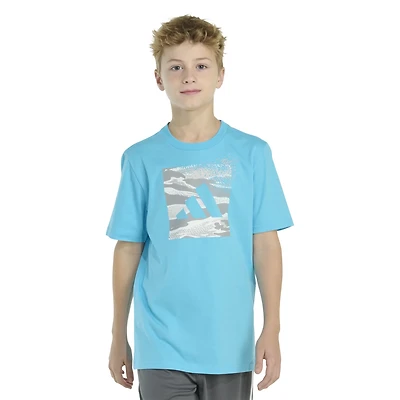 adidas Boys' Camo Box Logo Short Sleeve T-shirt
