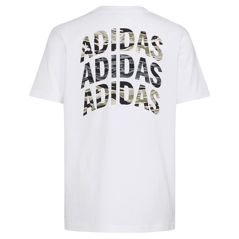 adidas Boys' Tiger Camo Stack Short Sleeve T-shirt