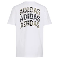 adidas Boys' Tiger Camo Stack Short Sleeve T-shirt