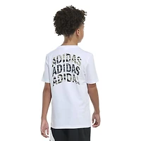adidas Boys' Tiger Camo Stack Short Sleeve T-shirt