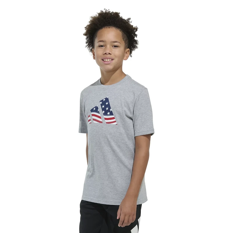 adidas Boys' USA Flag Logo Short Sleeve T-shirt