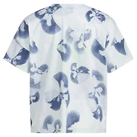 adidas Girls' All Over Print Loose Heather Box Short Sleeve Shirt