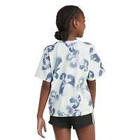 adidas Girls' All Over Print Loose Heather Box Short Sleeve Shirt