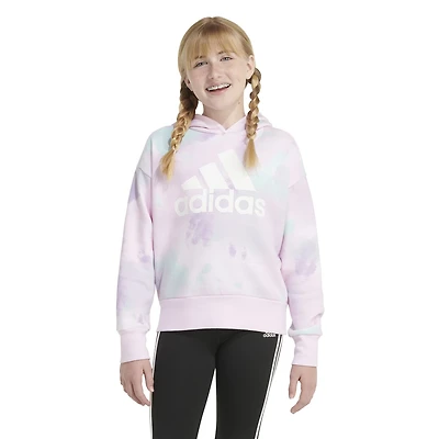 adidas Girls' Allover Pullover Loose Fit Hoodie