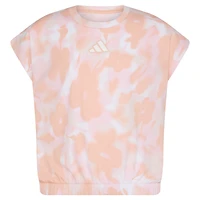 adidas Girls' AOP Elastic Waist T-shirt