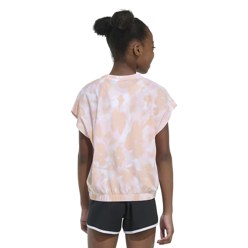 adidas Girls' AOP Elastic Waist T-shirt