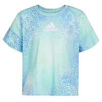 adidas Girls' AOP Loose Box Short Sleeve T-shirt