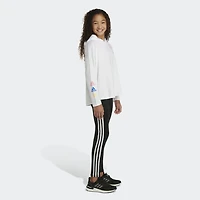 adidas Girls' Curved Hem Hooded T-Shirt