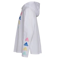 adidas Girls' Curved Hem Hooded T-Shirt