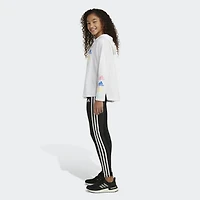 adidas Girls' Curved Hem Hooded T-Shirt