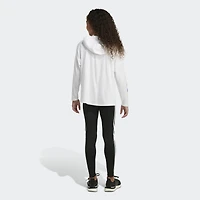 adidas Girls' Curved Hem Hooded T-Shirt
