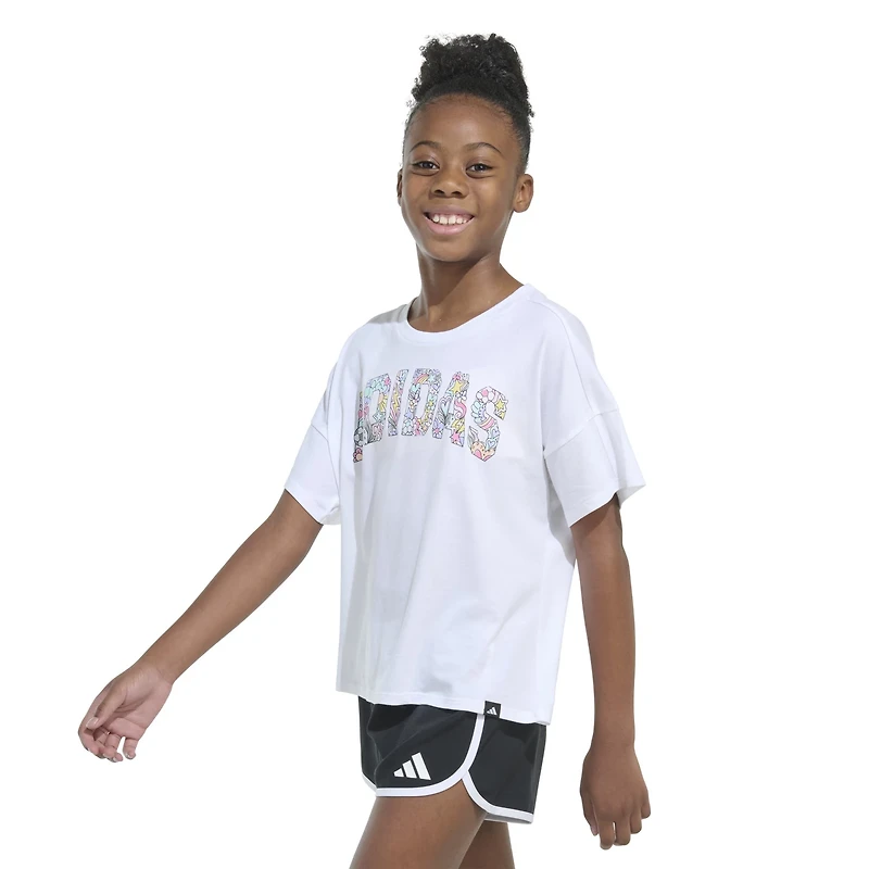 Adidas Girls’ Drop Shoulder Graphic T-shirt
