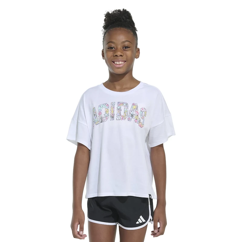 Adidas Girls’ Drop Shoulder Graphic T-shirt