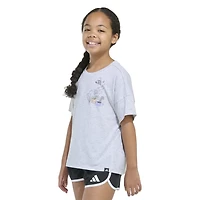 adidas Girls' Drop Shoulder Sports Garden Heather T-shirt