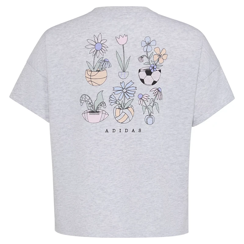adidas Girls' Drop Shoulder Sports Garden Heather T-shirt