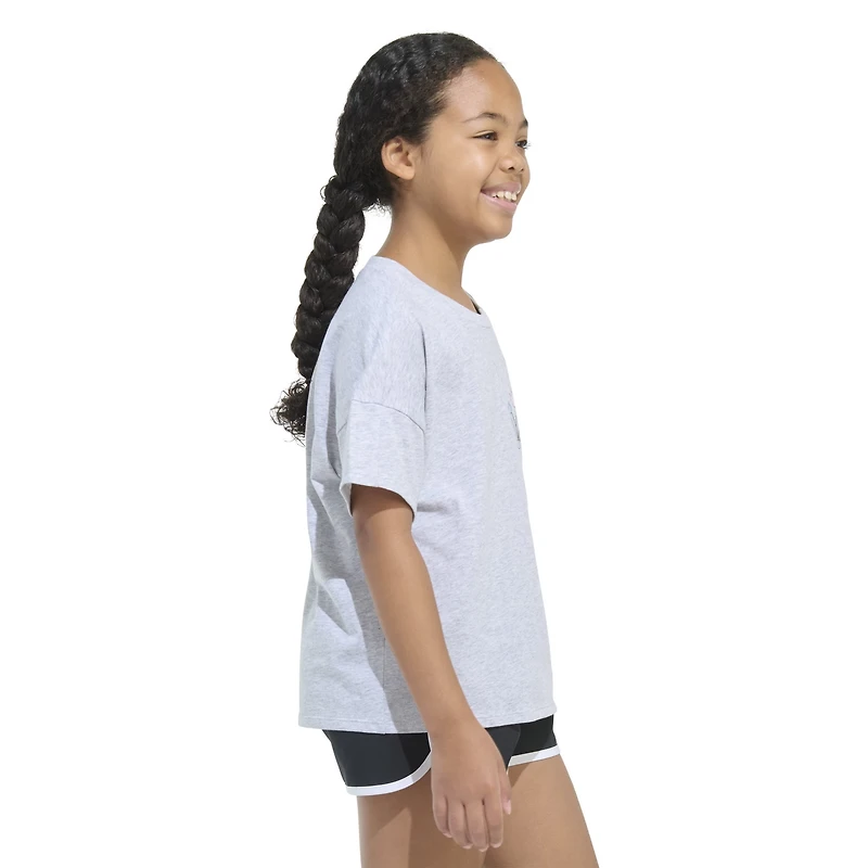 adidas Girls' Drop Shoulder Sports Garden Heather T-shirt