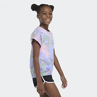 adidas Girls’ Elastic Waist Allover Graphic T-shirt