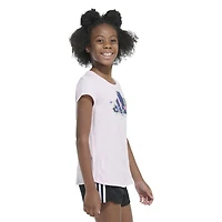 adidas Girls' Essential 3-Bar Flora Graphic T-shirt