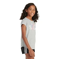 adidas Girls' Essential Heather Short Sleeve Shirt
