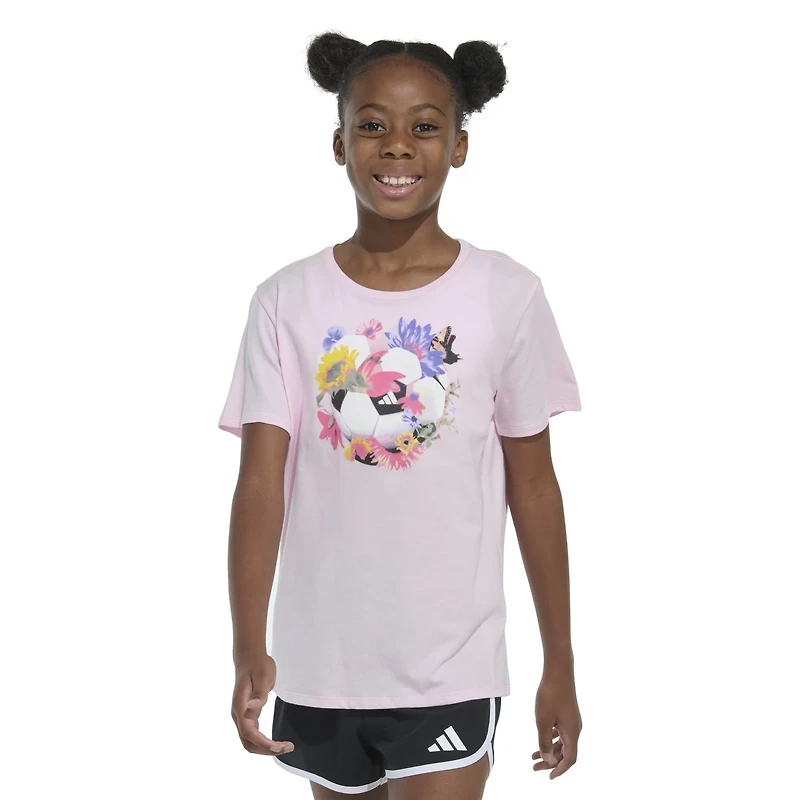 Adidas Girls’ Floral Soccer Regular Fit Graphic T-shirt