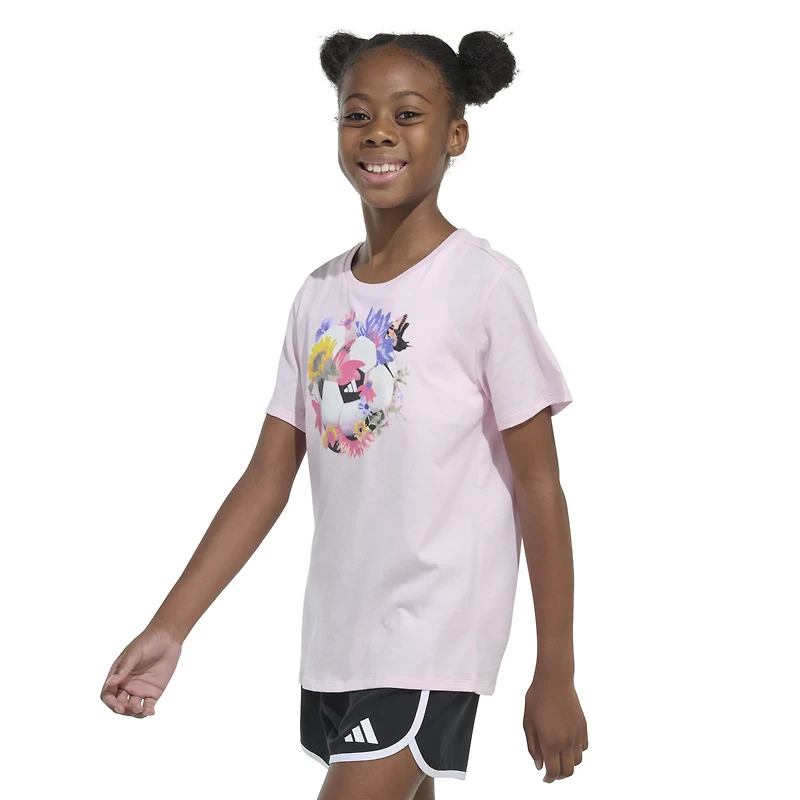 Adidas Girls’ Floral Soccer Regular Fit Graphic T-shirt