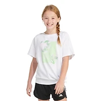 adidas Girls' Loose Tie Front S24 Short Sleeve Shirt
