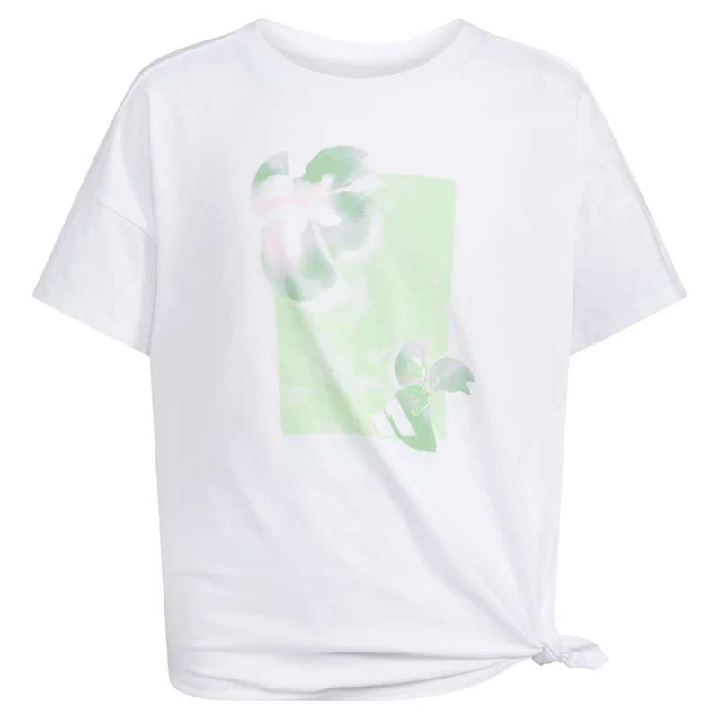 adidas Girls' Loose Tie Front S24 Short Sleeve Shirt