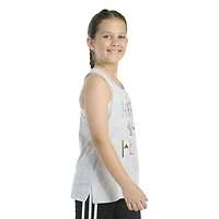adidas Girls' Racerback Heather Graphic Tank Top