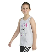 adidas Girls' Racerback Heather Graphic Tank Top