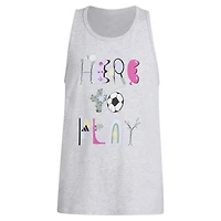 adidas Girls' Racerback Heather Graphic Tank Top