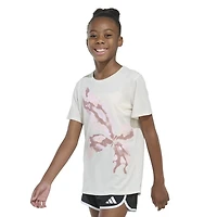 adidas Girls' Regular Fit Butterfly Heather T-shirt