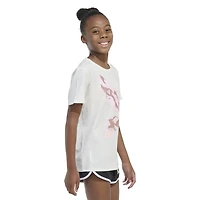adidas Girls' Regular Fit Butterfly Heather T-shirt