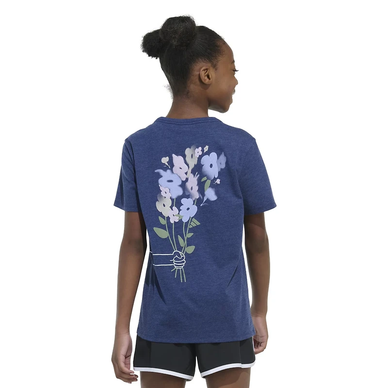 adidas Girls' Regular Fit Heather Graphic T-shirt