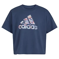 adidas Girls' Short Sleeve Loose Box Tee