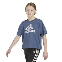 adidas Girls' Short Sleeve Loose Box Tee