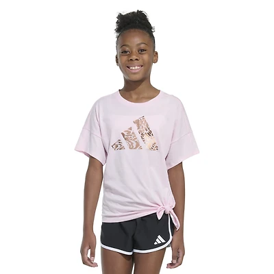 adidas Girls' Tie Front Gradient Animal Graphic T-shirt