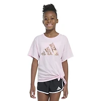 adidas Girls' Tie Front Gradient Animal Graphic T-shirt