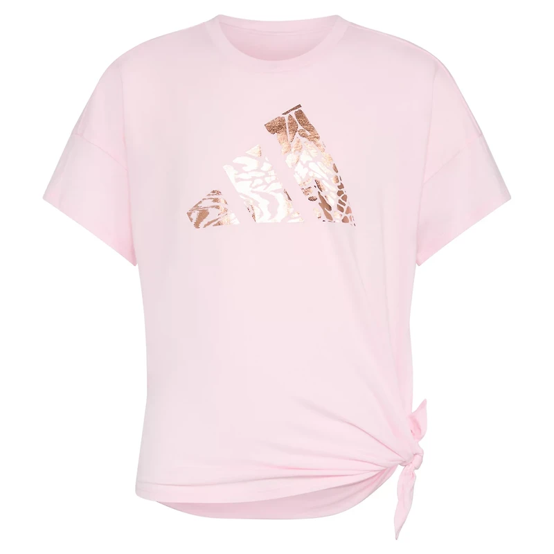 adidas Girls' Tie Front Gradient Animal Graphic T-shirt